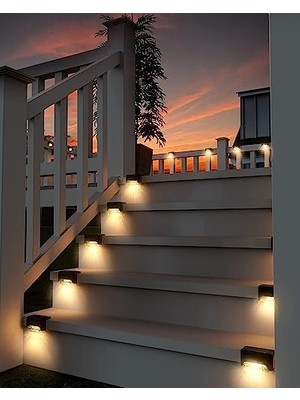 Vigordurus 4 Adet L Solar Güneş Enerjili Su Geçirmez Köşe Işık, Köşebent Merdiven Bahçe Aydınlatma