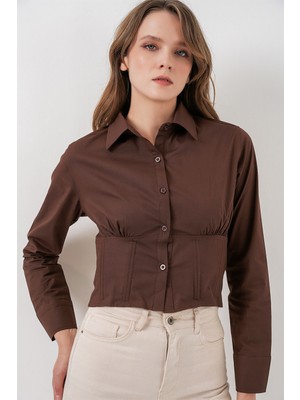 Bigdart 20231 Slim Fit Poplin Gömlek - Kahverengi