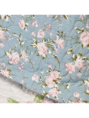 Vigordurus Abbi 5 Parça Bahçe Çiçekli YIKANMIŞ%100 Pamuk Ters Çevrilebilir Yama Işi Yorgan Seti (Daybed Boyutu)