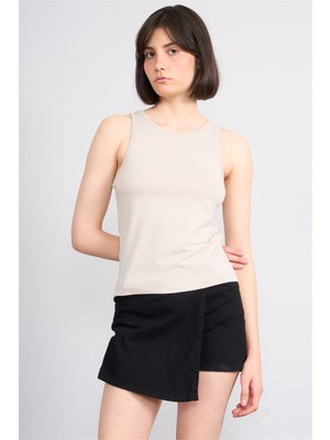 Çetinkaya Fithit 8450 Bayan Bisiklet Yaka Kalın Askılı Penye Rambo Atlet Vizon