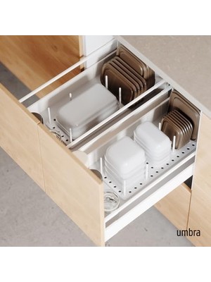 Vigordurus Peggy Mutfak Dolapları ve Çekmeceler Için Kullanım, Tencere, Kapak, Kap ve Daha Fazlasını Saklamak Için Çekmece Bölmesi, 2'li Set, Beyaz, Tek Boy