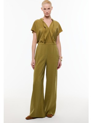ROMAN Beli Lastikli Geniş Paça Pantolon Olive YY012026_027