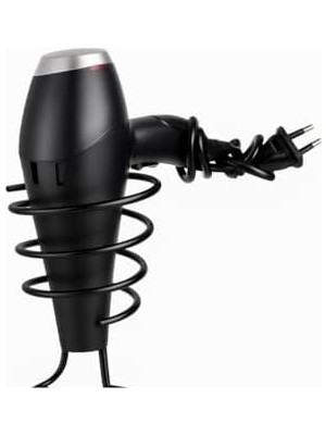 Vigordurus 19 cm Metal Saç Kurutma Makinesi Standı – Spiral Tasarımlı Masaüstü ve Duvar Tipi Fön Makinesi Tutucu