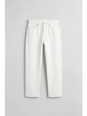 Abluka Online Erkek Boyfriend %100 Pamuk Jean Pantolon Beyaz