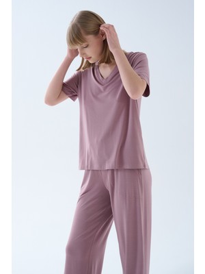 Hays Kadın Modal Kısa Kollu V Yaka T-Shirt