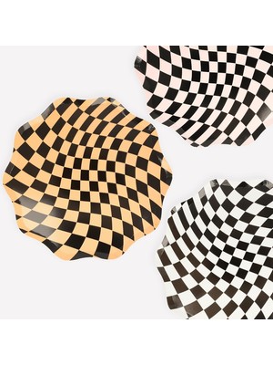 Vigordurus - Halloween Checker Dinner Plates - Bayramı Damalı Tabaklar (8'li)