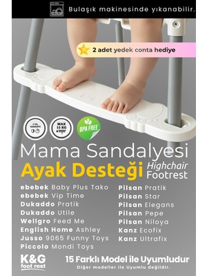 K&G Foot Rest Mama Sandalyesi Ayak Desteği – 15 Farklı Model ile Uyumlu | Mama sandalyesi Ayaklık | Ayak Koyma Desteği | Ayarlanabilir Ergonomik Yapı | Ultra Dayanıklı Fiber Malzeme