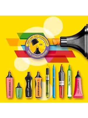 Vigordurus Flash - Fosforlu Kalem - 4'lü Paket - Çeşitli Renkler