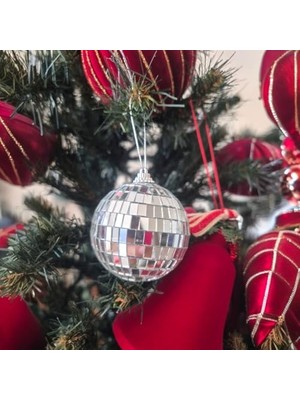 Vigordurus Lüks Yılbaşı Parlak Disko Topu 6cm Gümüş 6lı AST7021