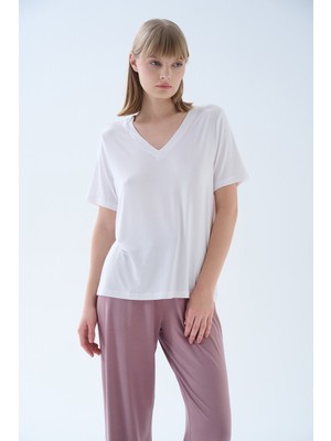 Hays Kadın Modal Kısa Kollu V Yaka T-Shirt