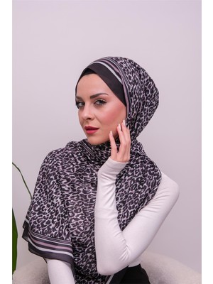 Eyşan İpek Leopar Desenli Dijital Soft Şal