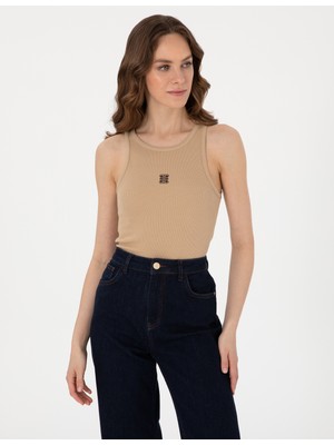 Pierre Cardin Kadın Bej Tişört 50305812-VR011