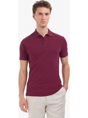 Pierre Cardin Erkek Bordo Slim Fit Basic Tişört 50321128-VR014