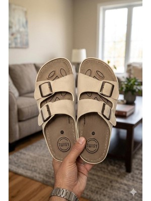 Twigy Ortopedik Topuk Dikeni Destekli Tokalı Rahat Erkek Terlik