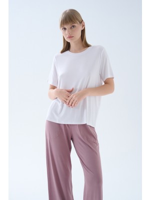 Hays Kadın Modal Kısa Kollu Bisiklet Yaka T-Shirt