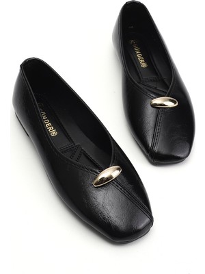 Gönderi(r) Kadın Siyah  Düz Tabanlı Babet