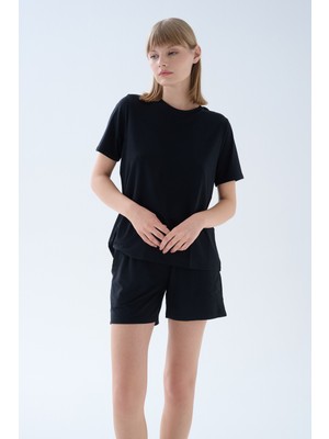 Hays Kadın Modal Kısa Kollu Bisiklet Yaka T-Shirt