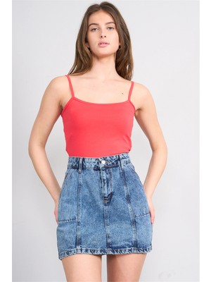 Çetinkaya Fithit 8516 Bayan Askılı Penye Süprem Atlet Nar Çiçeği