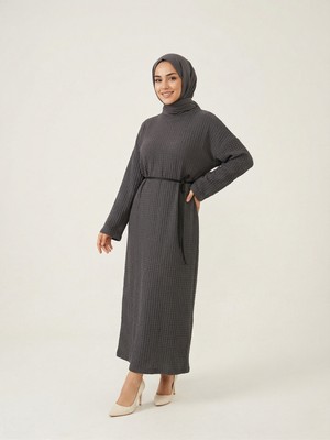 Foremia Örme Elbise-Antrasit -