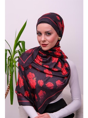 Eyşan İpek Gül Desenli Dijital Soft Şal