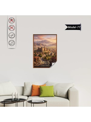 Akıllı Kağıt Türkiye Iller Tablo - Poster Muş (Model-77)