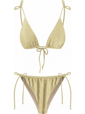 Aquella Lurex Vizon Üçgen Bikini Takım