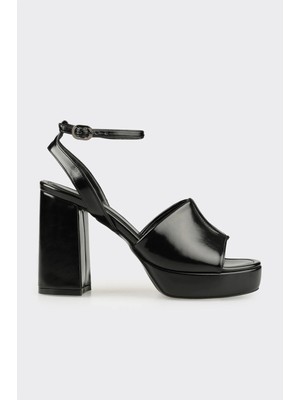 Elle Siyah Kadın Yüksek Topuk Sandalet