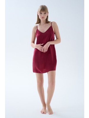 Hays Kadın Vegan Dokuma Ip Askılı V Yaka Volan Detaylı Elbise