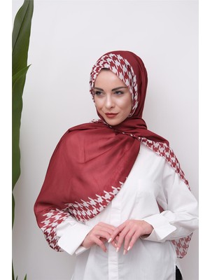 Eyşan İpek Elegant Kazayağı Desenli Dijital Soft Şal