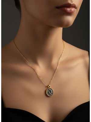 G&a Jewels Ruhun Akışı 925 Ayar Oksitli Yaldız (Altın) Kaplama Gümüş Kolye