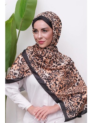 Eyşan İpek Savanna Işıltılı Leopar Desenli Dijital Soft Şal
