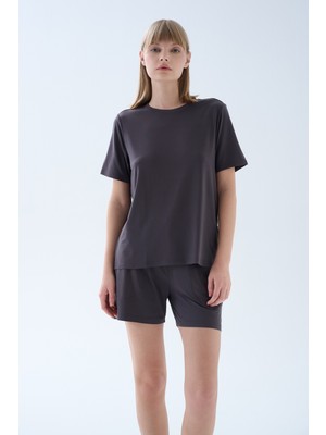 Hays Kadın Modal Kısa Kollu Bisiklet Yaka T-Shirt