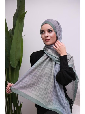 Eyşan İpek Kazayağı Degrade Desenli Dijital Soft Şal