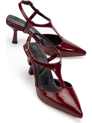 Erbilden Tula Bordo Rugan Topuklu Ayakkabı