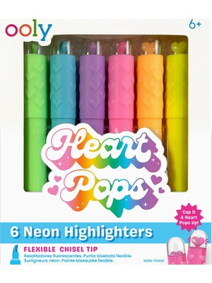 Ooly  Karışık Ooly Heart Pops 6'lı Neon Highlighter