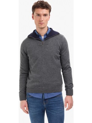 Pierre Cardin Erkek Gri Melanj Regular Fit Kazak 50315714-VR086