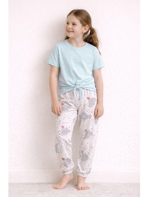 Hays Kız Çocuk Pamuklu Bağlama Detaylı Uzun Pijama Takımı