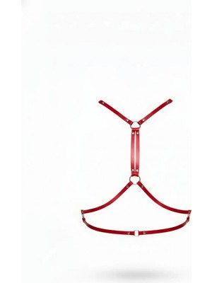 Pileli Store Kırmızı Kadın Kemer Deri Vücut Aksesuarı - APFT203