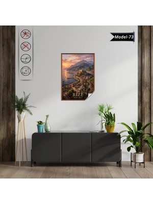 Akıllı Kağıt Türkiye Iller Tablo - Poster Rize (Model-73)