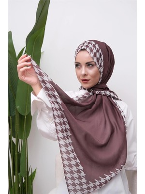 Eyşan İpek Elegant Kazayağı Desenli Dijital Soft Şal