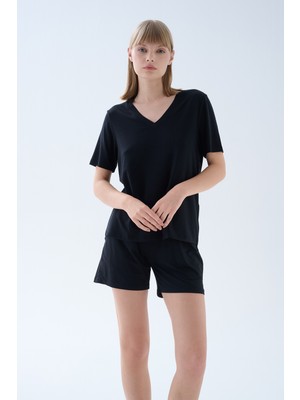 Hays Kadın Modal Kısa Kollu V Yaka T-Shirt