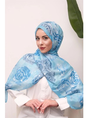 Eyşan İpek Çiçeksi Dokunuş Desenli Dijital Soft Şal