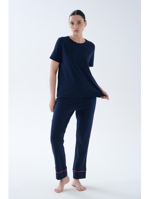 Hays Kadın Pamuklu Kısa Kollu Uzun Pijama Takımı