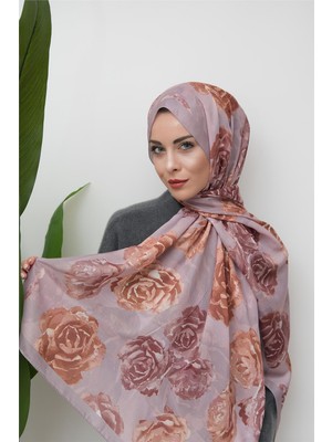 Eyşan İpek Çiçeksi Dokunuş Desenli Dijital Soft Şal