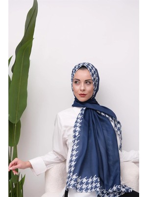 Eyşan İpek Elegant Kazayağı Desenli Dijital Soft Şal