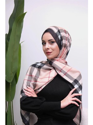 Eyşan İpek Ekose Desenli Dijital Soft Şal