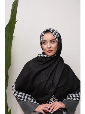 Eyşan İpek Elegant Kazayağı Desenli Dijital Soft Şal