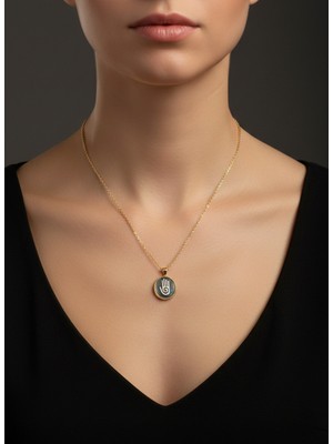 G&a Jewels Koruyucu Dokunuş 925 Ayar Oksitli Yaldız (Altın) Kaplama Gümüş Kolye