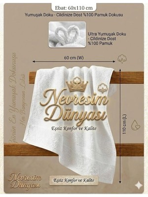 SHC4200 Nevresim Dünyası Prime Havlu 60X110 Beyaz
