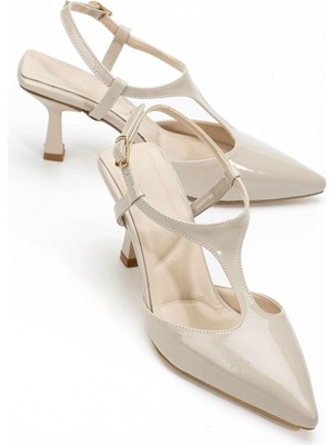 No8 Home Tula Bej Rugan Topuklu Ayakkabı